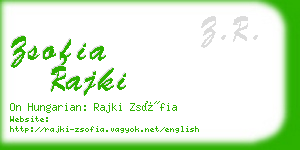 zsofia rajki business card